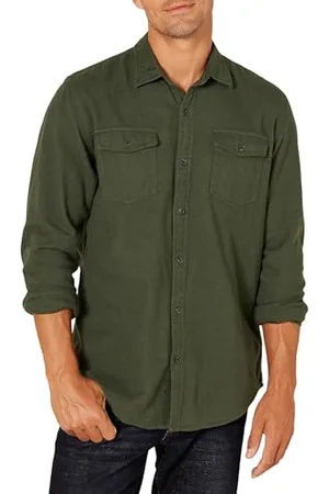 Amazon Chemise en Flanelle, à Manches Longues, Deux Poches, Coupe Standard Homme, , XL