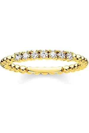 Thomas Sabo Bague pour femme avec boules avec pierres blanches TR2323-414-14, Ringgröße 52, Argent sterling, Zircone cubique
