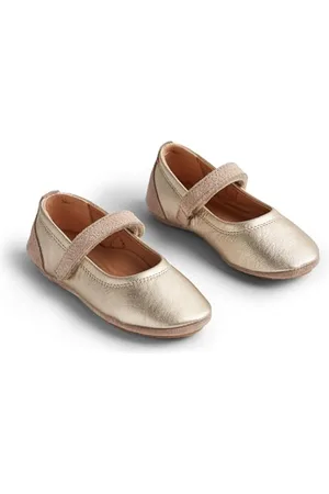 WHEAT Garçon Kinder Ballerina Nerea-Unisex-Echtes Leder Ballerines, 0204 Or Clair, 25 EU