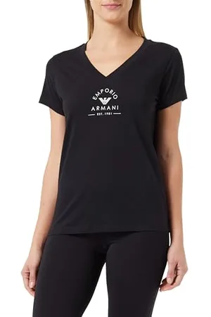 Emporio Armani Iconic Stretch Cotton Logoband Loungewear T-Shirt, Black, L Femme
