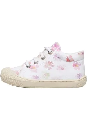 Naturino Cocoon-Chaussures Premiers Pas en Cuir imprimé c ur-Blanc, Blanc-Rose 17