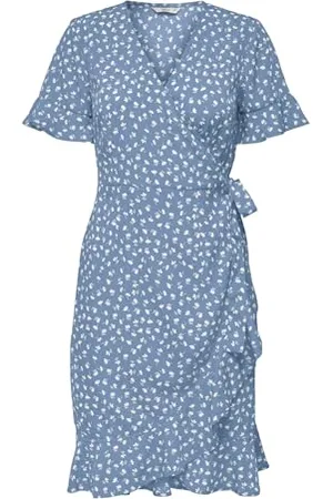 ONLY Femme Onlolivia S/S Wrap Dress Wvn Noos Robe, , 42 EU