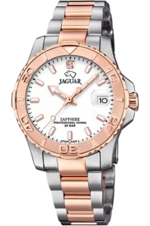 Jaguar J871/1 Montre de la Collection Woman, boîtier de 34 mm argenté avec Bracelet en Acier et Bronze pour Femme
