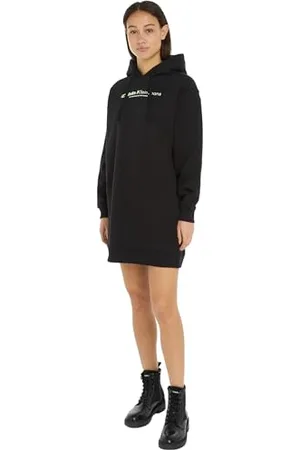 Calvin Klein Jeans Slogan Hoodie Dress J20J223257 Robes à Capuche, , L Femme