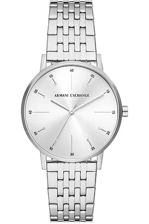 Armani Exchange Montre pour femme , mouvement à trois aiguilles, boîtier en acier inoxydable argenté de 36 mm avec bracelet en acier inoxydable, AX5578