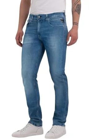 Replay Herren Jeans Grover Straight-Fit mit Comfort Stretch, (Blau), 32W / 32L