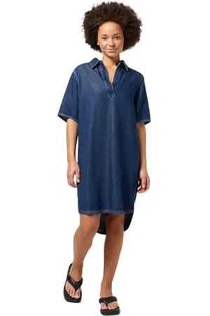 Wrangler Robe Chemise en Denim décontractée, , L Femme