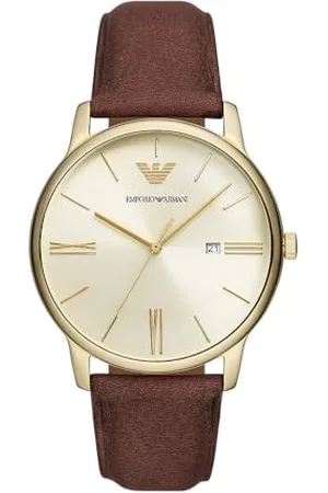 Emporio Armani Montre à Trois Aiguilles avec Date, en Acier Inoxydable, doré, pour Homme, AR11610