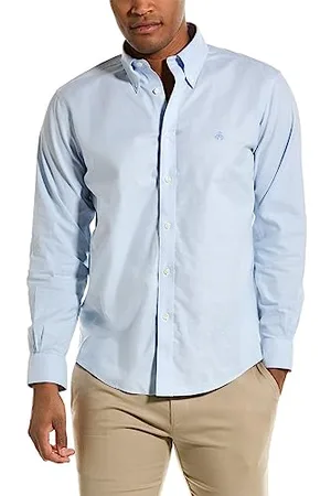 Brooks Brothers Chemise de Sport Oxford Extensible à Manches Longues pour Homme - Solide - sans Repassage - Extensible - Oxford - Manches Longues - Solide, , L