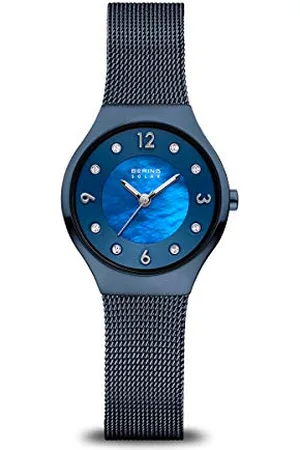 Bering Femmes Analogique Solar Collection Montre avec Bracelet en Acier Inoxydable & Verre Saphir 14427-393