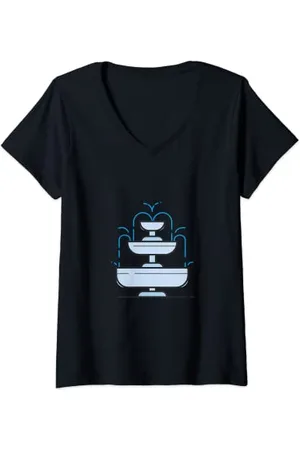 BEYOND Femme Fontaine à eau T-Shirt avec Col en V
