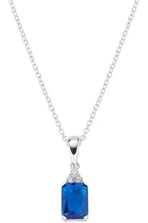 AMEN Bijoux, Collier Princess, Collier Femme Argent 925, Rhodié avec Zircon Pendentif, Cadeau Femme, taglia unica, Argent sterling, Zircon