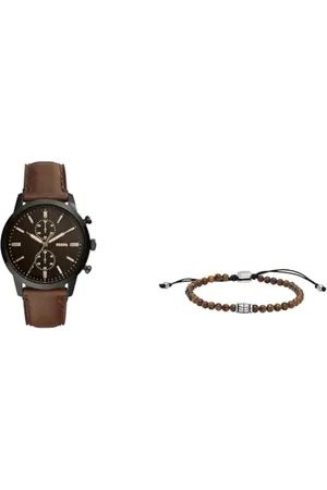 Fossil Montre pour Homme 44mm Townsman,FS5437 + Bracelet en Acier Inoxydable Argenté, JF04413040
