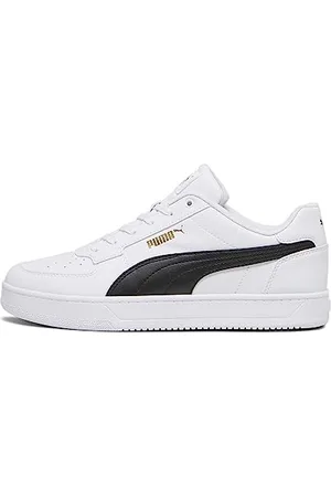 PUMA Unisex Adults Caven 2.0 Sneakers, White- Black-Gold, 37.5 EU