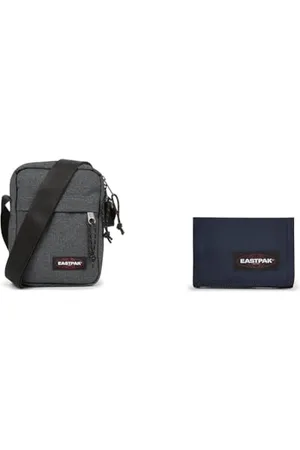Eastpak THE ONE Sac Bandoulière, 27 L - Black Denim (Gris) & CREW SINGLE Portefeuille, 27 L - Ultra Marine