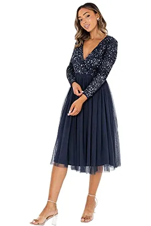 Maya Deluxe Maya Berry Embellished Halter Neck Maxi Dress Robe de Demoiselle d