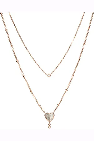 Fossil Collier Pour Femmes Vintage Glitz, Longueur : 42Cm + 5Cm Collier En Acier Inoxydable , JF03648791