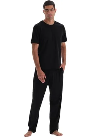 Dagi Regular Knitted Single Bottom with Tire Waist Detail Bas de Pyjama, Black, S pour des Hommes