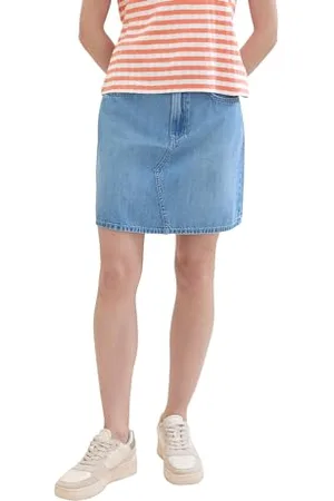 TOM TAILOR 1042017 Mini Jupe, 10118-Bleu Denim usé Clair Pierre, XS Femme