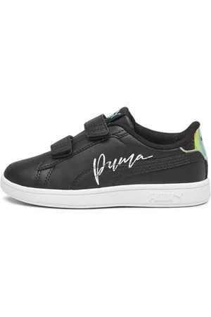 PUMA Smash 3.0 L Crystal Wings V PS Basket, Black White-Team Aqua, 33 EU