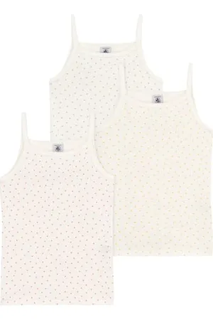 Petit Bateau A0A47 Chemises Bretelles, , 6 Ans (Lot de 3) Fille