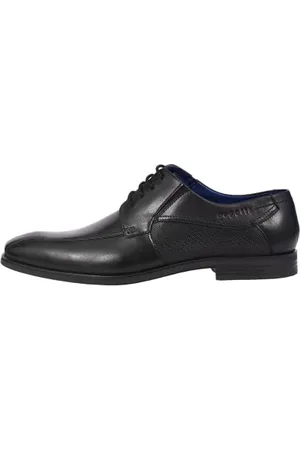 Bugatti Homme Chaussure basse business en cuir, derby avec élastique, largeur confort, , 43 EU