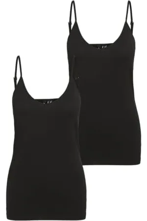 VERO MODA VMMAXI My Soft V Singlet 2PACK T-Shirt, , XL Femme