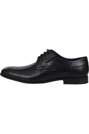 Bugatti Homme Chaussure basse business en cuir, Derby avec élastique et couture parallèle, , 44 EU