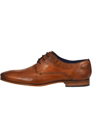 Bugatti Homme Chaussure basse business en cuir, Derby avec finition bicolore et coutures main, , 42 EU