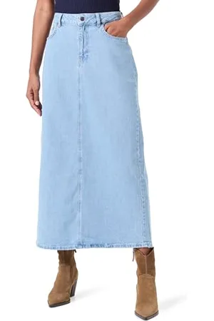 Object Objellen MW Long Denim Skirt Noos Jupe, , S Femmes