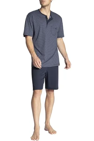 Calida Pyjama Short Manches Courtes boutonné Relax 100% Coton Interlock (Dark Sapphire)