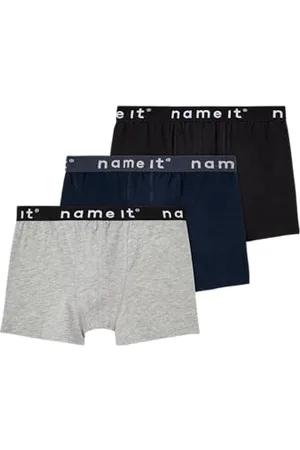 NAME IT Garçon Nkmboxer 3p Noos Sous v tement, Noir/Paquet : W/Gris Mélangé. + Dark Sapp., 146 EU