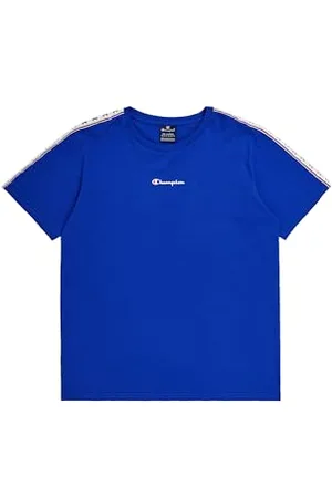 Champion Legacy Retro Sport B Tape S/S Crewneck T-Shirt, Bleu électrique, 9-10 Ans Garçon