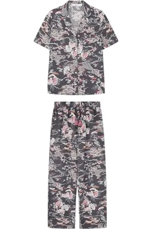 Women secret Grey Classic Cherry Blossom Pyjamas Ensemble de Pijama, IMPRIMÉ Gris, XL Femme