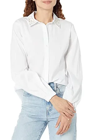 Karl Lagerfeld Chemisier de Sport Tendance à Rayures à Manches Longues en Popeline Blouse, , M Femme