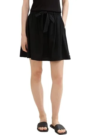 TOM TAILOR 1042019 Mini Jupe, 14482-Deep Black, L Femme
