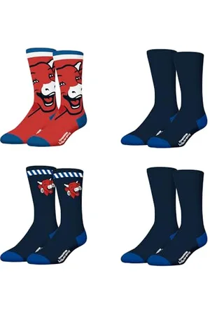 Freegun Chaussette Homme La Vache Qui Rit, Chaussettes Homme Coton, Douces et Confortables (Lot de 4), Rouge, Bleu, Blanc, Taille 39/42