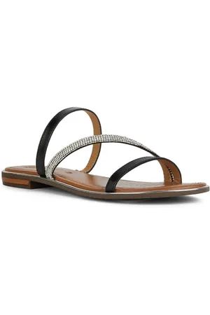 Geox Femme D Sozy Plus A Sandales Plates, Noir/argenté, 38 EU