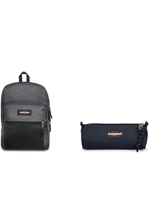 Eastpak PINNACLE Sac à Dos, 27 L - Black Denim (Gris) & BENCHMARK SINGLE Trousse, 27 L - Ultra Marine
