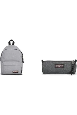 Eastpak Orbit Petit Sac à Dos, 34 cm, 10 L, (Sunday Grey) & BENCHMARK Single Trousse, 27 L - Black Denim