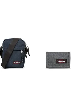 Eastpak THE ONE Sac Bandoulière, 27 L - Triple Denim & Crew Single Portefeuille, 27 L - Black Denim (Gris)
