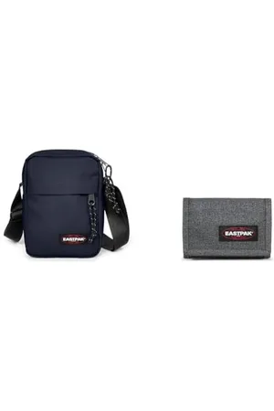 Eastpak THE ONE Sac Bandoulière, 27 L - Navy Blue & Crew Single Portefeuille, 27 L - Black Denim (Gris)