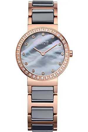 Bering Femmes Analogique Quartz Ceramic Collection Montre avec Bracelet en Acier Inoxydable / Céramique & Verre Saphir 10725-769