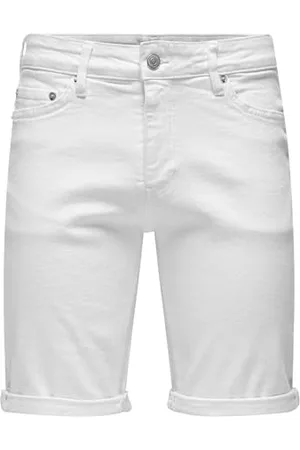 Only & Sons Onsply White 9297 Azg DNM Short, , XL Homme