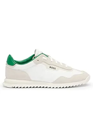 HUGO BOSS Hommes Zayn Lowp Baskets Basses en mélange de matières avec Effet délavé
