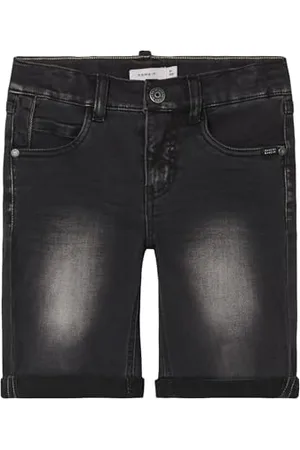 NAME IT NKMTHEO XSL DNM L Shorts 6622-CL Noos, Noir/Denim, 10 Ans Fille