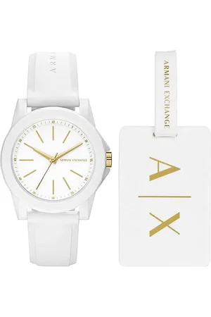 Armani Exchange Montre pour femme , mouvement à trois aiguilles, boîtier de 40 mm en nylon blanc avec bracelet en silicone, AX7126