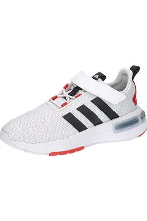 adidas Racer TR23 Hook and Loop Shoes Kids Chaussures de Course, Cloud White/Core Black/Bright Red, 38 2/3 EU