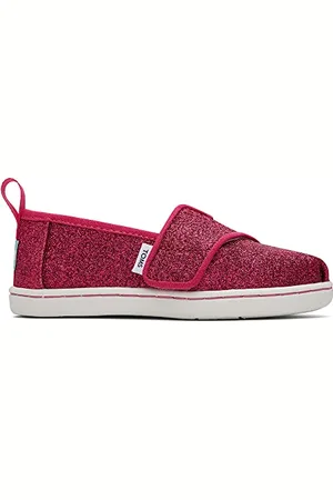 TOMS Tiny Alpargata Semelle de Mocassin, Paillettes Rose foncé, 26 EU