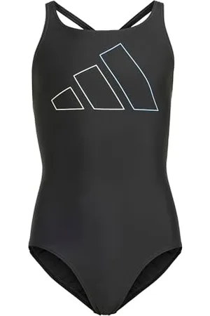 adidas Fille Performance Big Bars Swimsuit Kids, Black, 7-8 Years